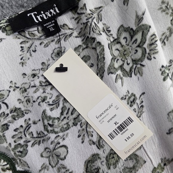 Trixxi White Mini Dress with Green Floral Print - Picture 10 of 14